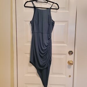 Windsor dark green homecoming semi-formal asymmetrical halter dress sz Large